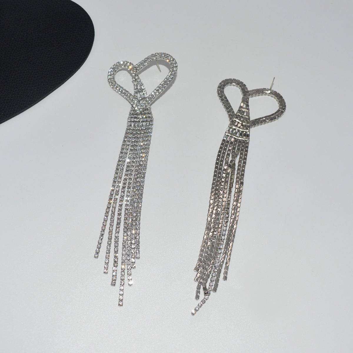 Wholesale Full Diamond Big Love Tassel Light Luxury Earrings